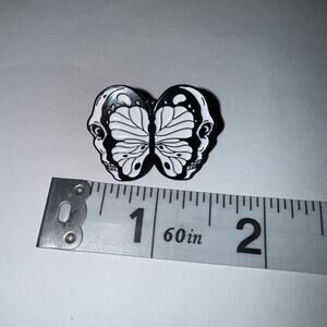 Black And White Butterfly Pin Brooch